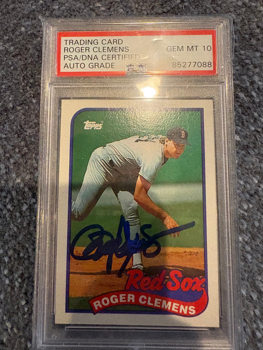 1989 tops #450 Roger Clemens Boston Red Sox autographed PSA certified auto Gem mint
