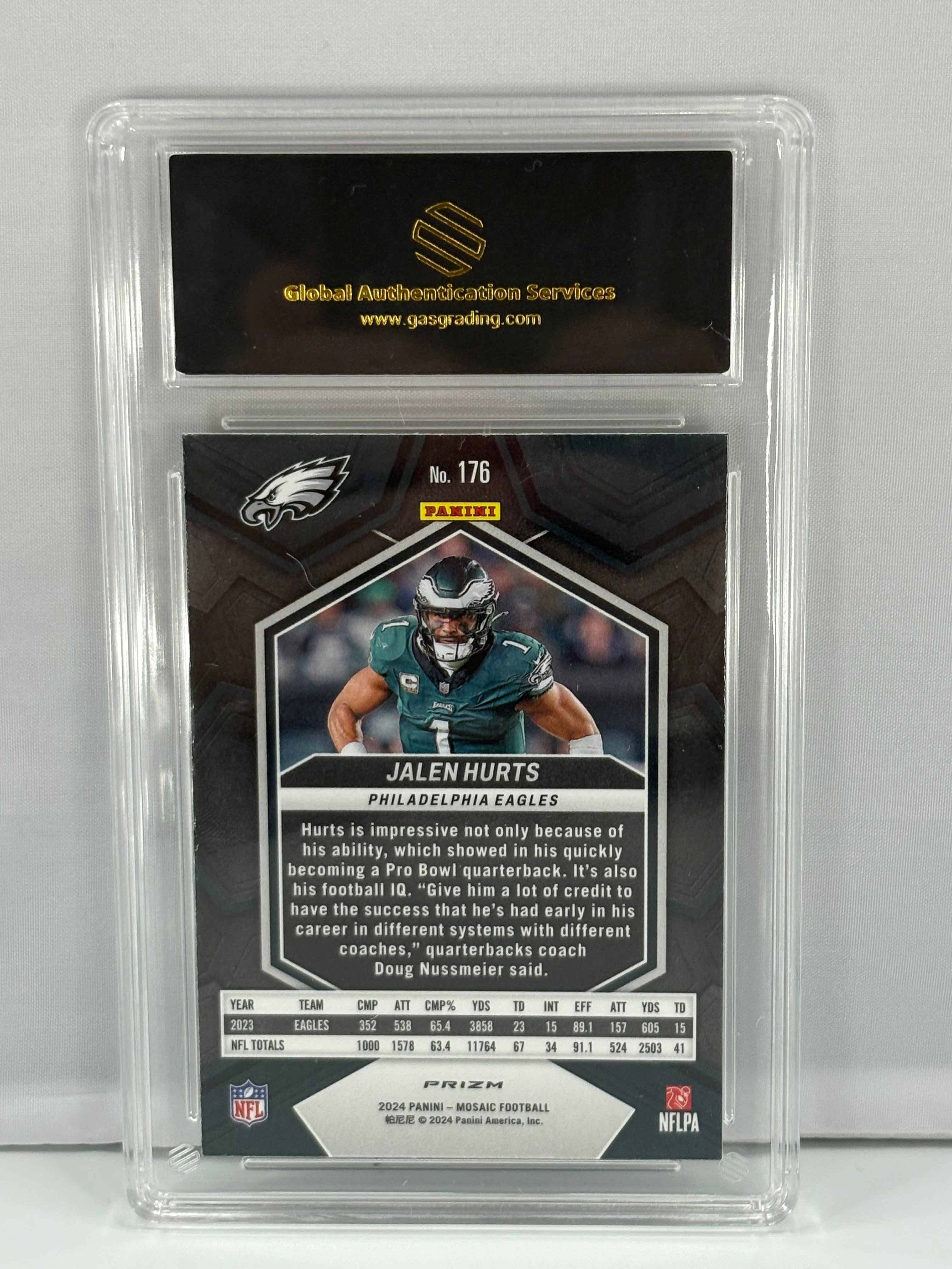 2024 Panini Mosaic Green Mosaic Prizm #176-Jalen Hurts