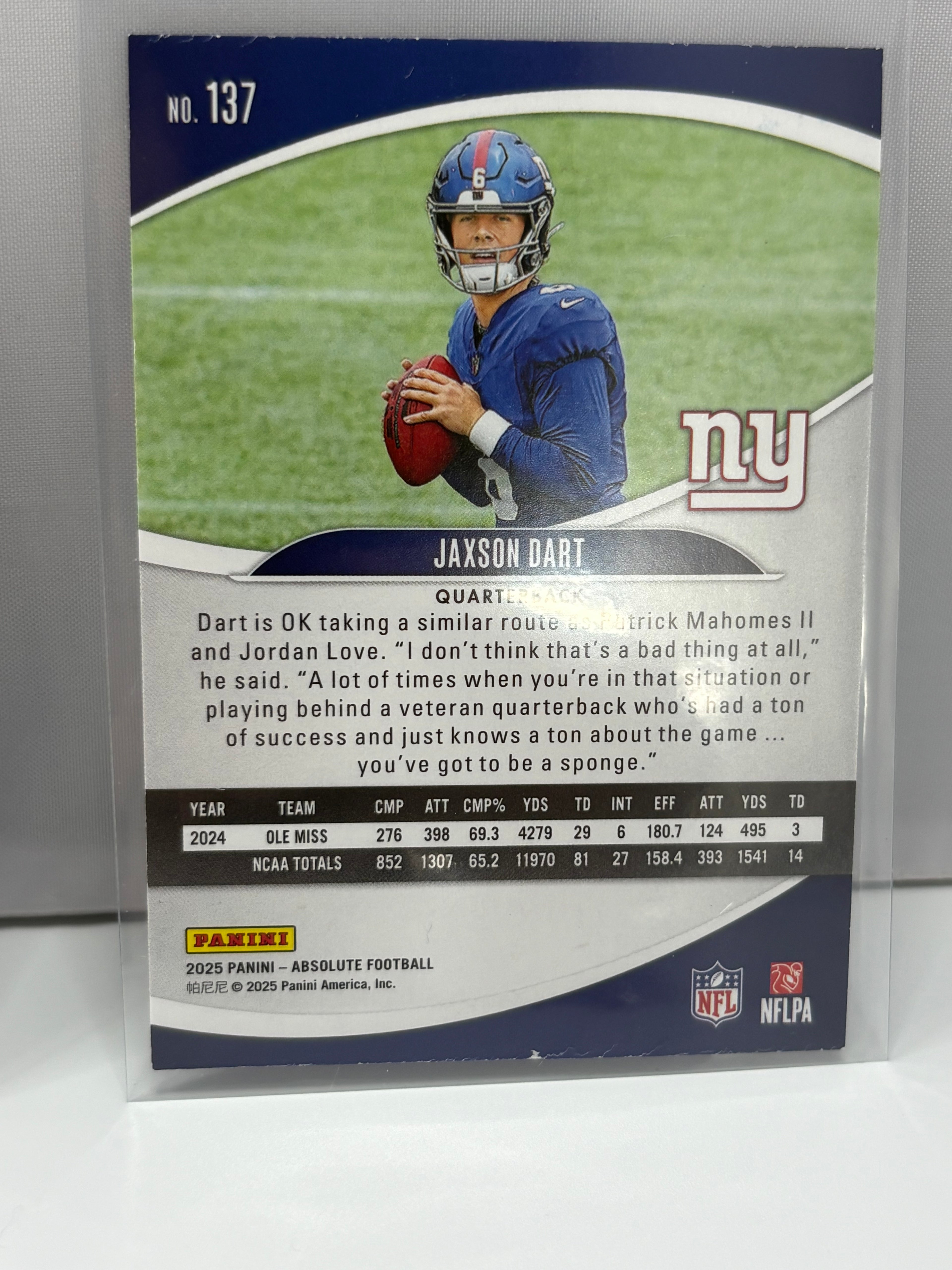 Jackson Dart New York Giants rookie / introduction - style cards
